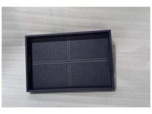 Blue Rect Leather 12X18 Tray
