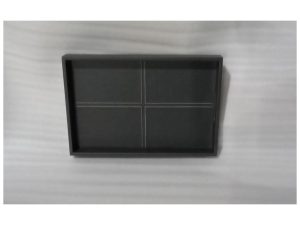 Grey Rect Leather Tray