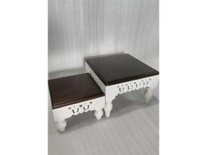 Brown Wooden Side Table Riser