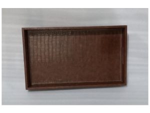 Brown Leather 12X18 Tray