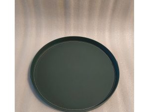 Green Leather Iron Tray