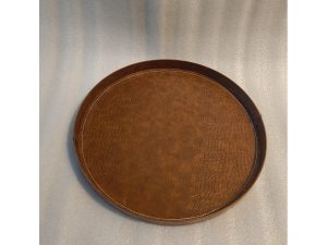 Brown Leather Tray 13X13X2