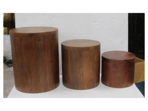 Round Wood Riser Brown