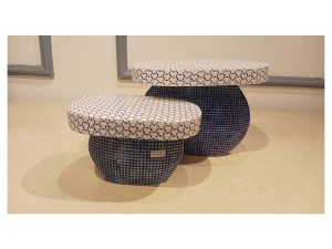 Oval Riser Blue And White