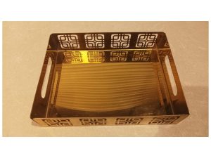 Lazer Cut Chat Spoon Tray Gold