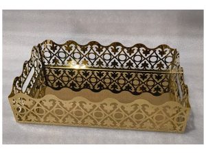 Tree Cut 14X8 Gold Tray