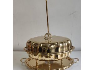 Oval Flower Cut Gold Small Dish