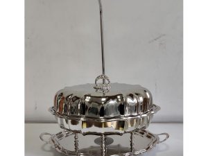 Oval Flower Cut Small SS Dish